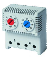 Сдвоенный термостат, диапазон температур для NC контакта: 10-50°C; дляNO: 20-80°C