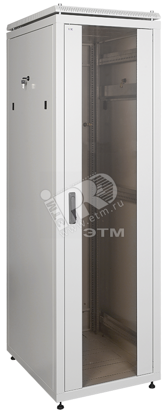 ITK Шкаф сетевой 19" LINEA N 28U 600х600 мм стеклянная передняя дверь серый