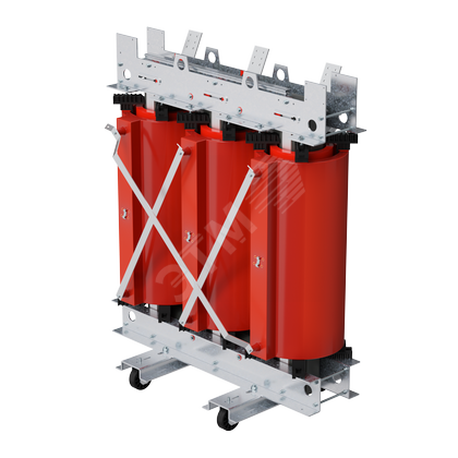 Трехфазный силовой трансформатор с литой изоляцией сухого типа мощностью630 кВА  класс напряжения 6/0,4 кВ D/Yn–11, IP00