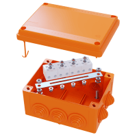 Коробка пластиковая FS с кабельными вводами и клеммниками, IP56,100х100х50мм, 6р, 450V,6A, 4мм.кв