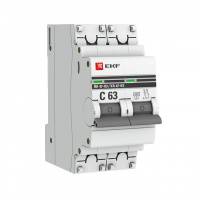 Автоматический выключатель 2P 50А (D) 6кА ВА 47-63 EKF PROxima mcb4763-6-2-50D-pro