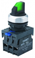 Переключатель управления с фиксацией NP8-20XD/21 2НО зеленая AC110В-220В(LED) IP65 (R)(CHINT)