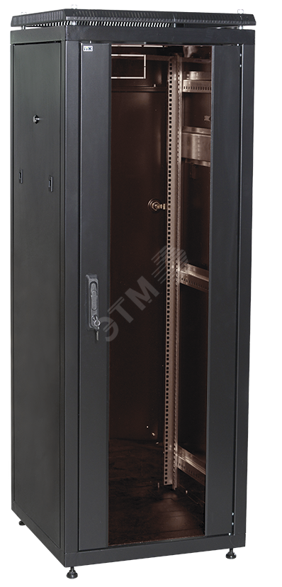 ITK Шкаф сетевой 19" LINEA N 28U 600х1000 мм стеклянная передняя дверь черный