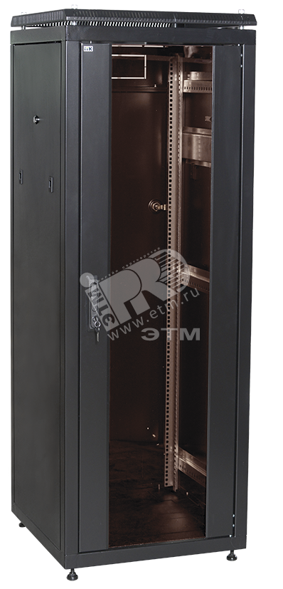 ITK Шкаф сетевой 19" LINEA N 33U 600х800 мм стеклянная передняя дверь черный