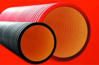 Труба жесткая двустенная для кабельной канализации (8 кПа)д200мм длина 5,70м. ,цвет черный