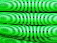 Труба гибкая двустенная дренажная д.110мм, класс SN8, перфорация 360 град., цвет зеленый