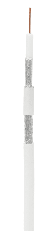 Кабель NETLAN коаксиальный, RG-11 (75 Ом), одножильный, CCS (омедненная сталь), внутренний, PVC нг(A), белый, 305м