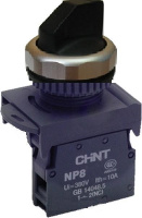 Переключатель с фиксацией NP8-10X/21 без подсветки , черная 1НО IP65 (R)(CHINT)