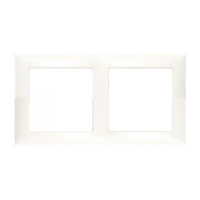 Рамка 2-постовая, натуральное стекло (белый)  LK80