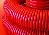 Труба гибкая двустенная для кабельной канализации д.160мм, цвет красный, в бухте 50м., без протяжки