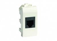 Компьютерная розетка RJ-45, категория 5E (разъем AMP), слоновая кость, 1 модуль DKC Компьютерная розетка RJ-45, категория 5E (разъем AMP), слоновая кость, 1 модуль DKC