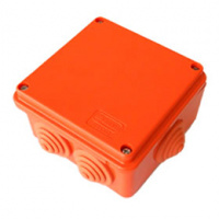 JBS210 Коробка огн. E60-E90,о/п 210х150х100,без галогена,8 вых., IP55, 6P, (0,15-2,5мм2), с возможностью установки адресного расширителя, цвет оранж