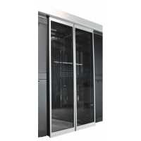 Автоматические раздвижные двери коридора 1200мм для шкафов LANMASTER DCS 42U, стекло, key-card замок