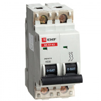 Автоматический выключатель ВА 47-63, 2P 2,5А (D) 4,5kA EKF