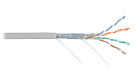 Кабель NIKOLAN F/UTP 4 пары, Кат.5e (Класс D), тест по ISO/IEC, 100МГц, одножильный, BC (чистая медь), 24AWG (0,50мм), внутренний, PVC нг(А), серый, 305м - гарантия: 1 год / 10 лет системная
