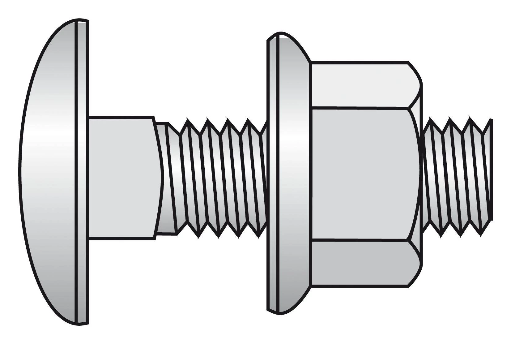 ВИНТ+ГАЙКА B13 M6X25 (50ШТ) SS316L