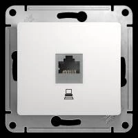 Компьютерная розетка GLOSSA RJ45 кат.5E, механизм, белый
