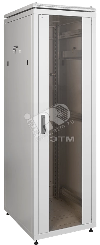 ITK Шкаф сетевой 19" LINEA N 28U 600х600 мм стеклянная передняя дверь серый