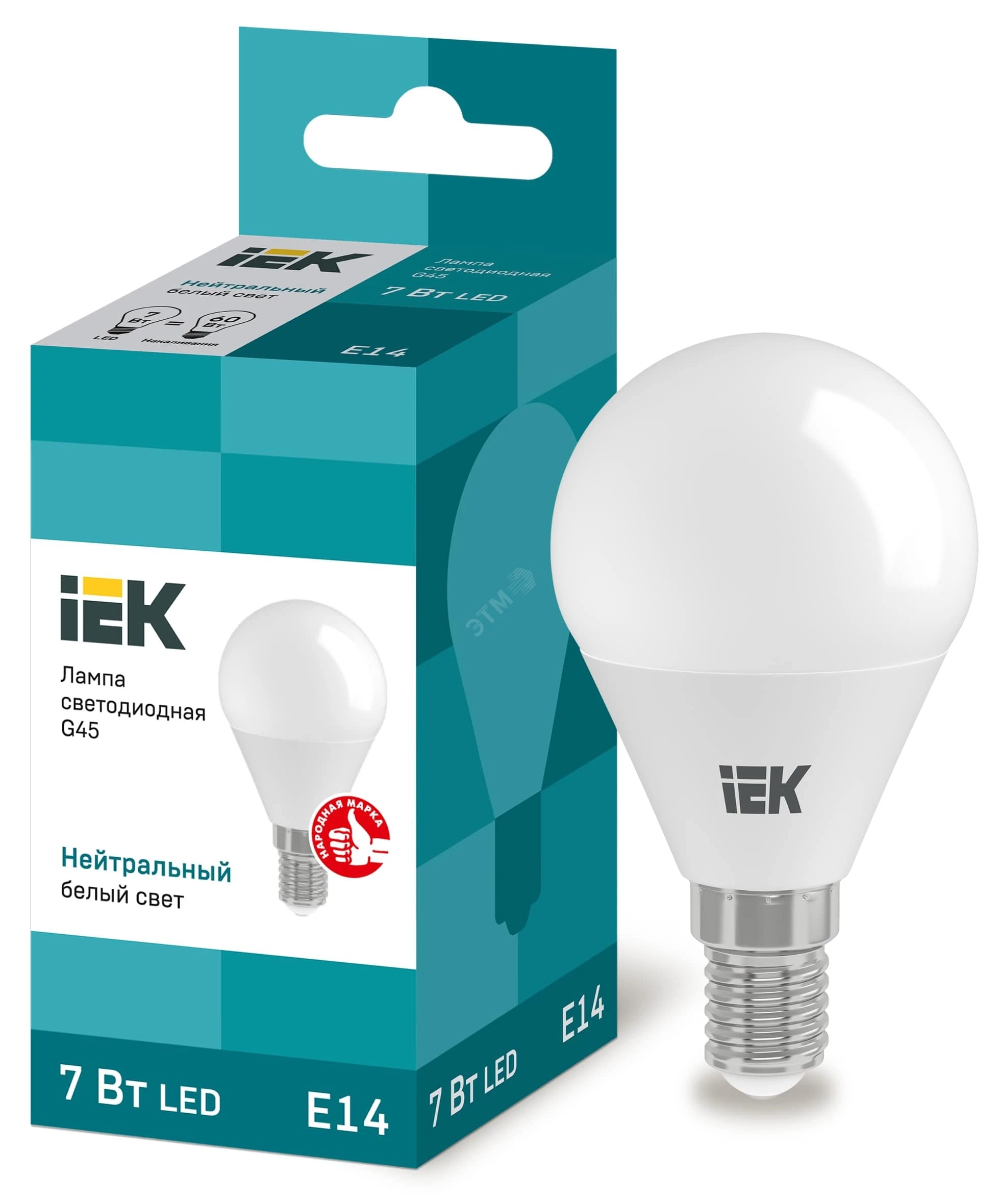 Лампа светодиодная ECO G45 шар 7Вт 230В 4000К E14 IEK