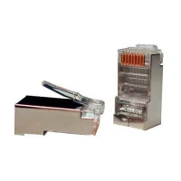 Коннектор RJ-45 под витую пару, категория 5e, экранированный, универсальный (для одножильного и многожильного кабеля)