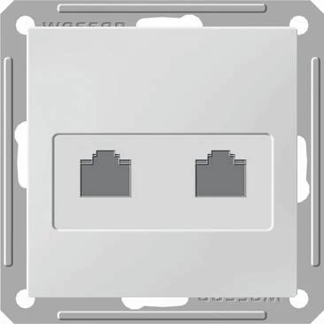 Двойная компьютерная розетка W59 RJ45 кат.5E, механизм, матовый хром