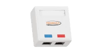 Настенная розетка NIKOMAX, 2 порта, Кат.6 (Класс E), 250МГц, RJ45/8P8C, 110/KRONE, T568A/B, на печатной плате, неэкранированная, белая - гарантия: 5 лет расширенная / 25 лет системная