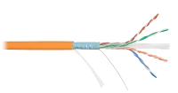 Кабель NIKOLAN F/UTP 4 пары, Кат.6 (Класс E), тест по ISO/IEC, 250МГц, одножильный, BC (чистая медь), 23AWG (0,57мм), внутренний, LSZH нг(А)-HFLTx, оранжевый, 305м - гарантия: 1 год / 10 лет системная