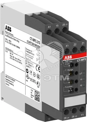 Реле времени ABB CT-ERS, 22S (задержка на включение) 24-240B AC, 24-48B DC, 0,05c..300ч, 2ПК, винтовые клеммы