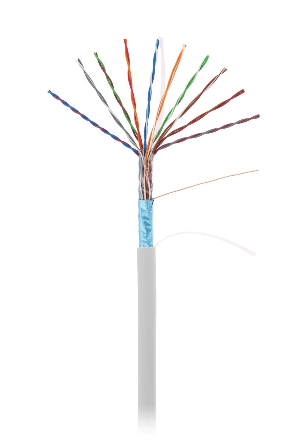 Кабель NETLAN F/UTP 10 пар, Кат.5 (Класс D), 100МГц, одножильный, BC (чистая медь), внутренний, PVC нг(B), серый, 305м