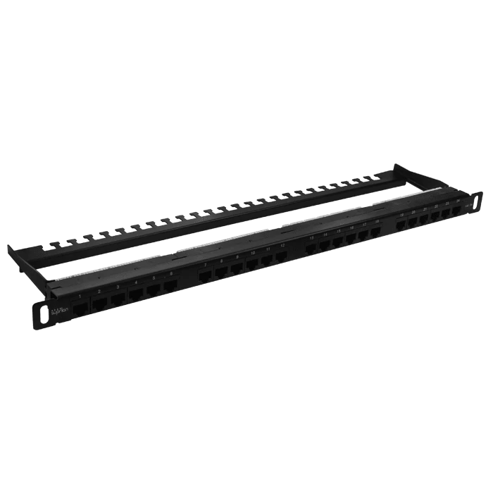 Патч-панель высокой плотности 19", 24хRJ-45, UTP, Cat.5e, 0,5U