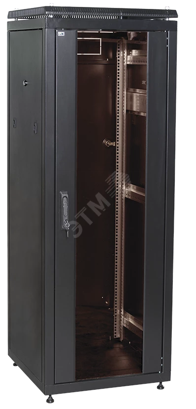 ITK Шкаф сетевой 19" LINEA N 33U 600х1000 мм стеклянная передняя дверь, задняя перфорированная черны