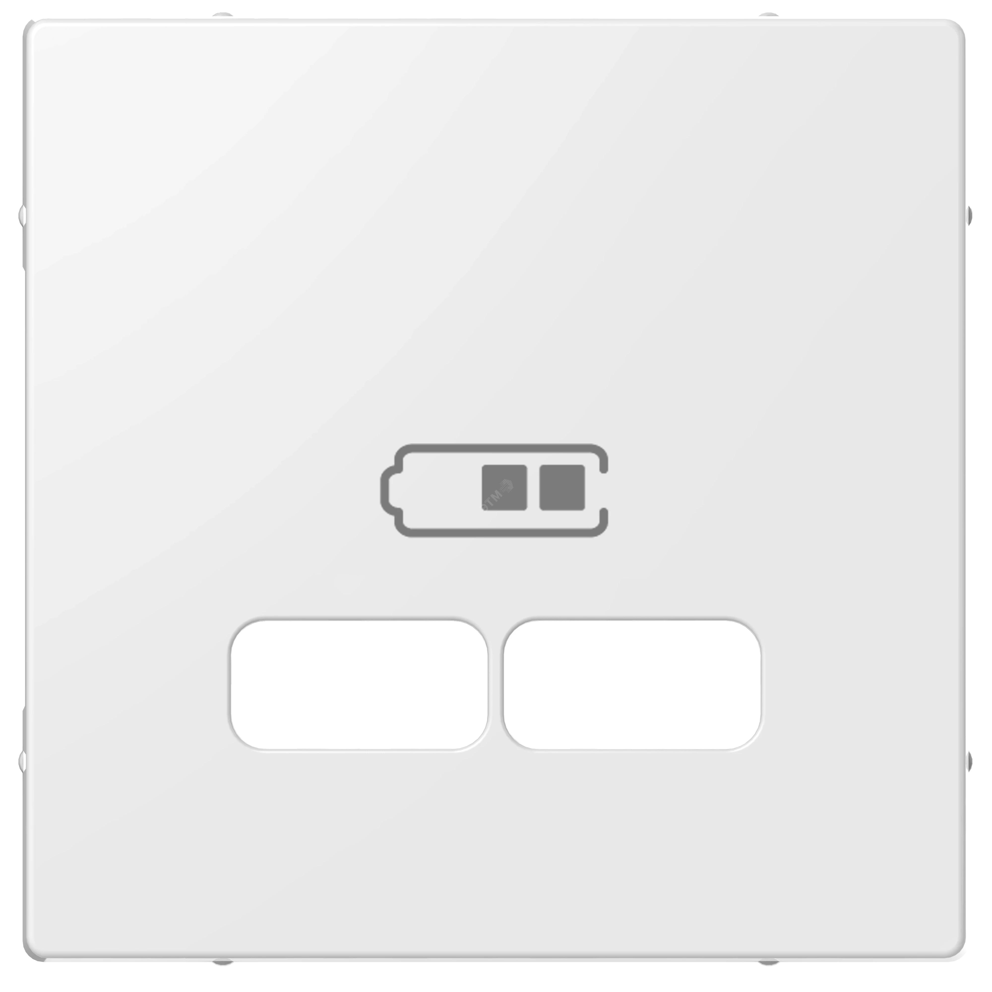 MERTEN, ЦЕНТРАЛЬНАЯ НАКЛАДКА для USB механизма 2,1А, ПОЛЯРНЫЙ БЕЛЫЙ, SM
