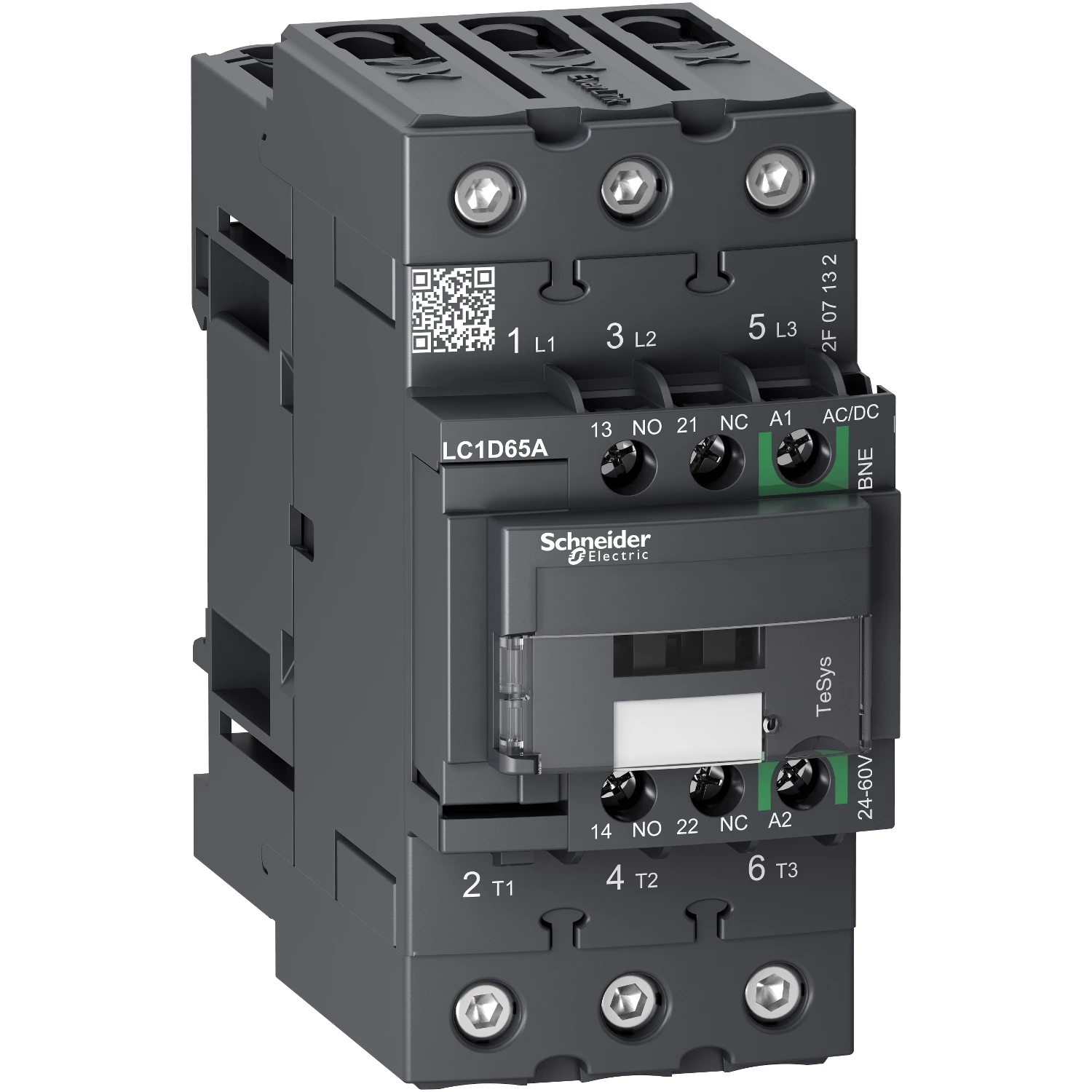 3P КОНТАКТОР EVERLINK AC3 440В 65A, КАТУШКА УПРАВЛЕНИЯ 24-60В AC/DC, ПРУЖИННЫЙ ЗАЖИМ