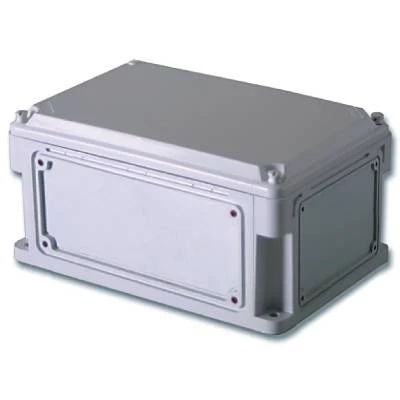 Корпус IP67,400х200х146 (выс.крышки 21),стнк.выбв.флнц.,непрозр.крыш.