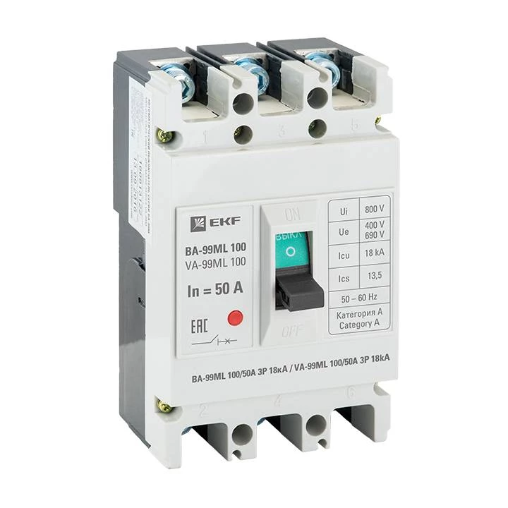 Автоматический выключатель ВА-99М 100/50А 3P 18кА EKF Basic