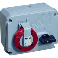 Розетка накладная с выключателем и механической блокировкой 316MHS6W, 16A, 3P+E, IP67, 6ч