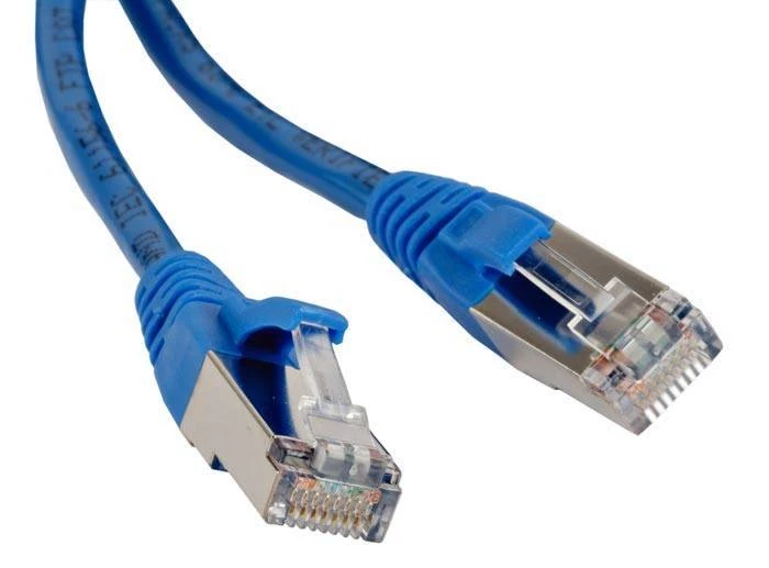 Патч-корд F/UTP, экранированный, Cat.5е, LSZH, 5 м, синий Hyperline