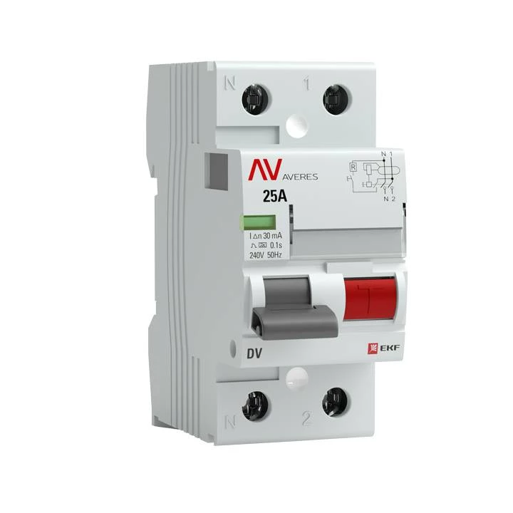 УЗО двухполюсное DV 2P  63А/ 30мА (AC) EKF AVERES