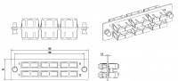 Панель для FO-19BX с 6 SC (duplex) адаптерами, 12 волокон, одномод, 120x32 мм, адаптеры цвета синий (blue) Hyperline
