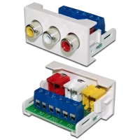 Вставка Mosaic 22.5x45 3xRCA Composite Video & Stereo Audio, белая