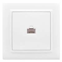 Розетка Компьютерная розетка EKF Basic RJ-45 1-местная СП белая Минск 