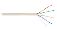 Кабель NIKOLAN U/UTP 4 пары, Кат.5e (Класс D), тест по ISO/IEC, 100МГц, одножильный, BC (чистая медь), 24AWG (0,511мм), внутренний, PVC нг(А), слоновая кость, 305м - гарантия: 5 лет расширенная / 25 лет системная