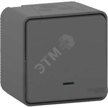 MUREVA S, ПЕРЕКЛЮЧАТЕЛЬ с подсветкой, открытой установки, АНТРАЦИТ, IP55
