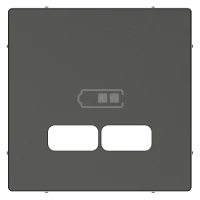 MERTEN, ЦЕНТРАЛЬНАЯ НАКЛАДКА для USB механизма 2,1А, АНТРАЦИТ, SM