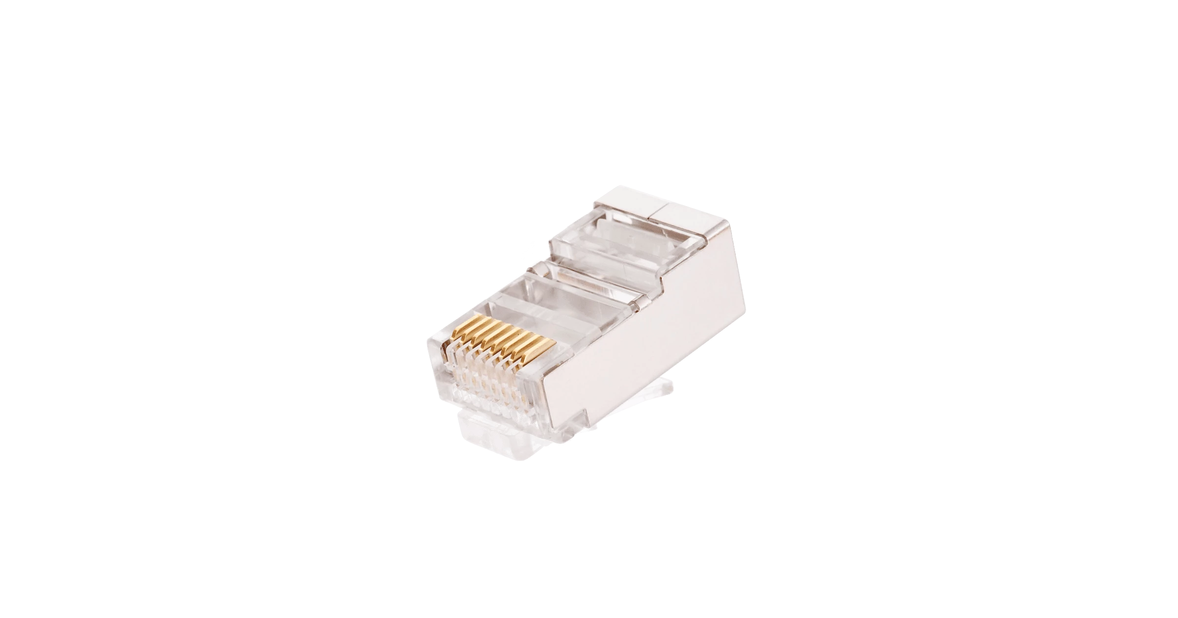 Коннектор NIKOMAX RJ45/8P8C под витую пару, Кат.5e (Класс D), 100МГц, покрытие 50мкд, универсальные ножи, экранированный, круглый ввод, уп-ка 100шт.