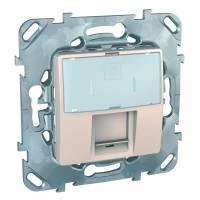 Компьютерная розетка 1ХRJ45 КАТ. 6, с полем для надписи, бежевый