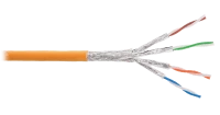 Кабель NIKOLAN S/FTP 4 пары, Кат.6a (Класс Ea), тест по ISO/IEC, 500МГц, одножильный, BC (чистая медь), 23AWG (0,585мм), внутренний, LSZH нг(А)-HFLTx, оранжевый, 305м - гарантия: 5 лет расширенная / 25 лет системная