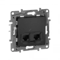 Двойная компьютерная розетка ETIKA 2ХRJ45 5е UTP, антрацит 