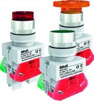 Выкл. кноп. ABLFP ?22 мм LED кр. 24В AC/DC ВK-22 DEKraft