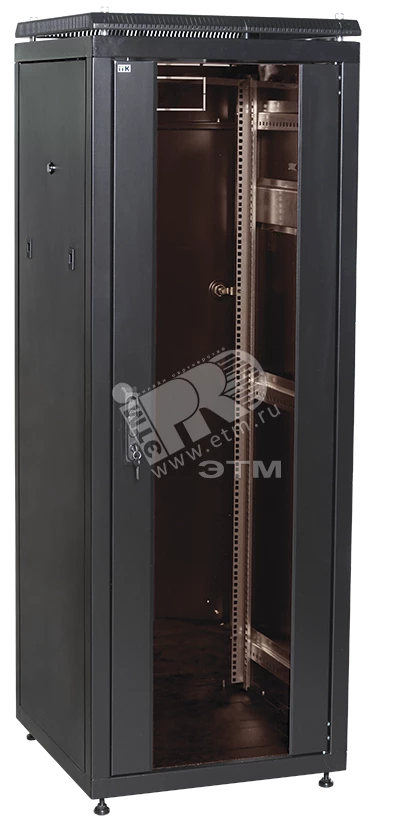 ITK Шкаф сетевой 19" LINEA N 28U 600х800 мм стеклянная передняя дверь черный